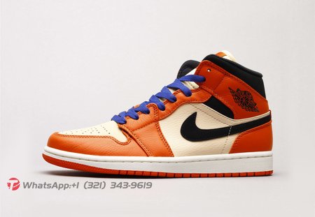 Air Jordan 1 Mid Team Orange Black 36-46