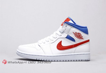 Air Jordan 1 Mid White Red Royal 36-46