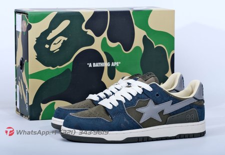 Bape Sk8 Sta Army Green Dark Blue Size 36-45