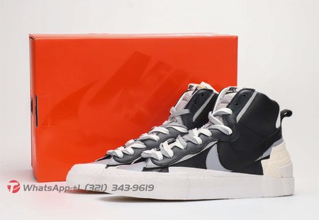 Sacai x Nike Blazer Mid Black Grey 36-46