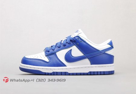 NIKE SB DUNK LOW white and blue skateboarding shoes 36-46