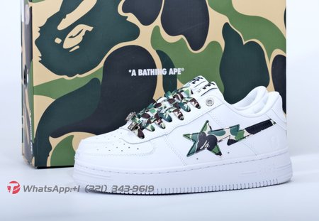 Bape Sta Low White ABC Camo Green Size 36-45