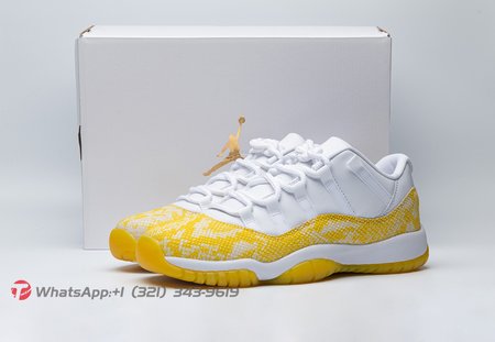 Jordan 11 Retro Low Tour Yellow Snakeskin (Women's) AH7860-107 Size 36-44.5