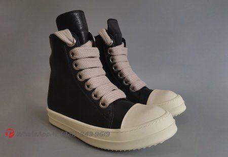 RICK OWENS Black Customized Zip Sneakers Size 35-45